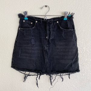 BDG Urban Outfitters Distressed Black Denim Mini Skirt